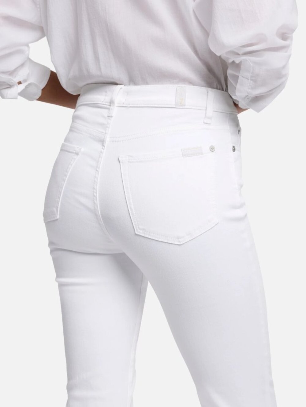 7 FOR ALL MANKIND White Skinny Jeans Slim Illusion Stretch Sz 29